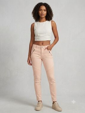 American Eagle Outfitters Women’s Skinny Moto Jeans in Blush